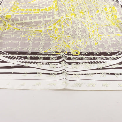 Hermès Carré 90 "FAUBOURG SECONDE" Silk handkerchief in Yellow x Black x White