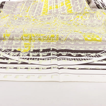 Hermès Carré 90 "FAUBOURG SECONDE" Silk handkerchief in Yellow x Black x White