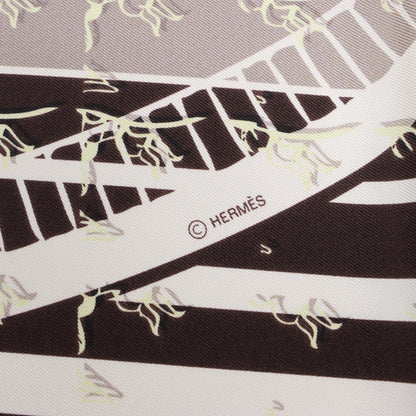 Hermès Carré 90 "FAUBOURG SECONDE" Silk handkerchief in Yellow x Black x White