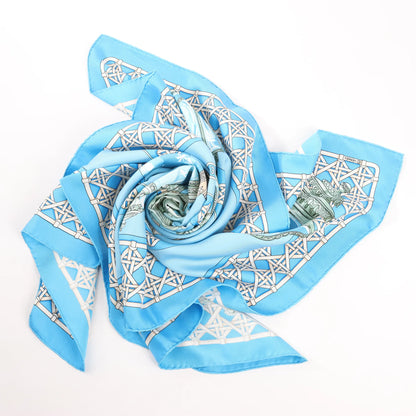 Hermès Carré 90 "FEUX DE ROUTE" Silk handkerchief in Blue