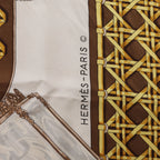 Hermès Carré 90 "FEUX DE ROUTE" Silk handkerchief in Brown