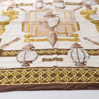 Hermès Carré 90 "FEUX DE ROUTE" Silk handkerchief in Brown