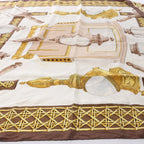 Hermès Carré 90 "FEUX DE ROUTE" Silk handkerchief in Brown