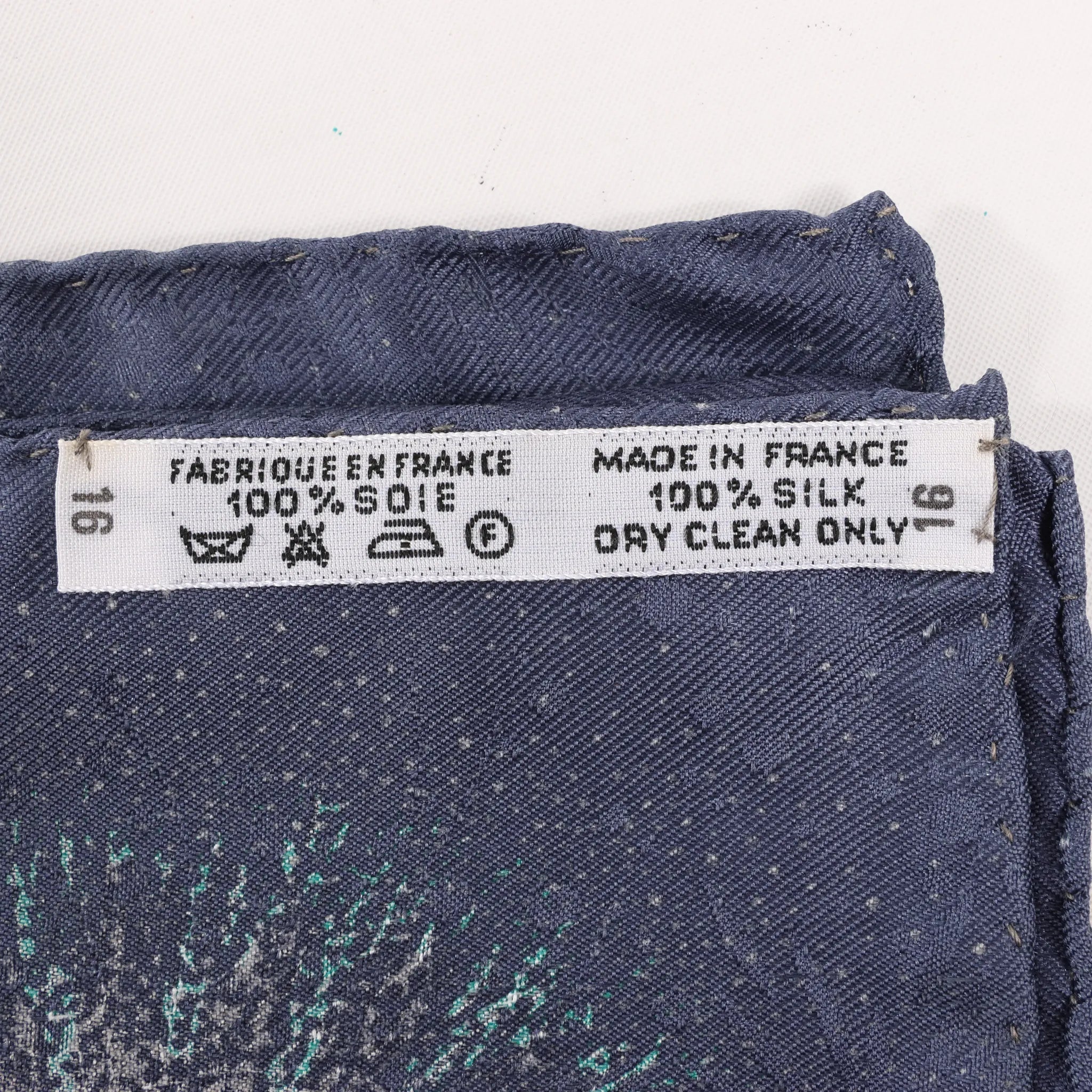 Hermès Carré 90 "FEUX D’ARTIFICE" Silk handkerchief in Navy Blue x Brown