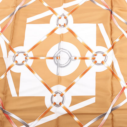Hermès Carré 90 " FIGURE ARTISTIQUE " Foulard 100% Soie en Orange