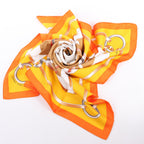 Hermès Carré 90 " FIGURE ARTISTIQUE" Silk handkerchief in Orange