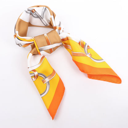 Hermès Carré 90 " FIGURE ARTISTIQUE" Silk handkerchief in Orange