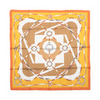 Hermès Carré 90 " FIGURE ARTISTIQUE" Silk handkerchief in Orange