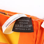 Hermès Carré 90 " FIGURE ARTISTIQUE" Silk handkerchief in Orange