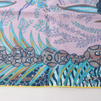 Hermès Carré 90 "FLOWERS OF SOUTH AFRICA" Silk handkerchief in Purple x Blue