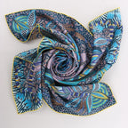 Hermès Carré 90 "FLOWERS OF SOUTH AFRICA" Silk handkerchief in Purple x Blue