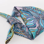 Hermès Carré 90 "FLOWERS OF SOUTH AFRICA" Silk handkerchief in Purple x Blue