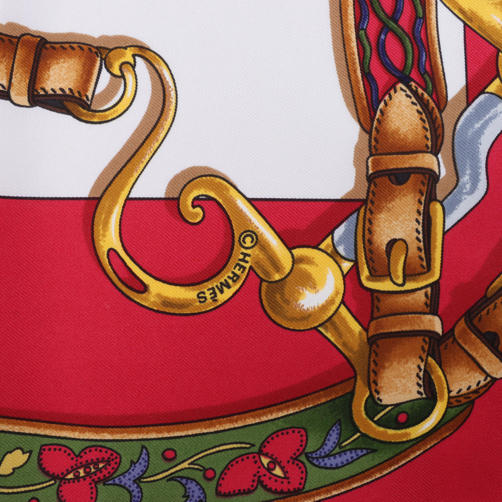 Hermès Carré 90 "Festival des Amazones" Silk handkerchief in Red