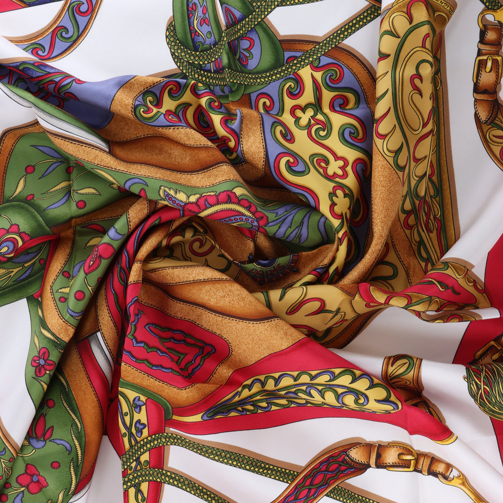 Hermès Carré 90 "Festival des Amazones" Silk handkerchief in Red