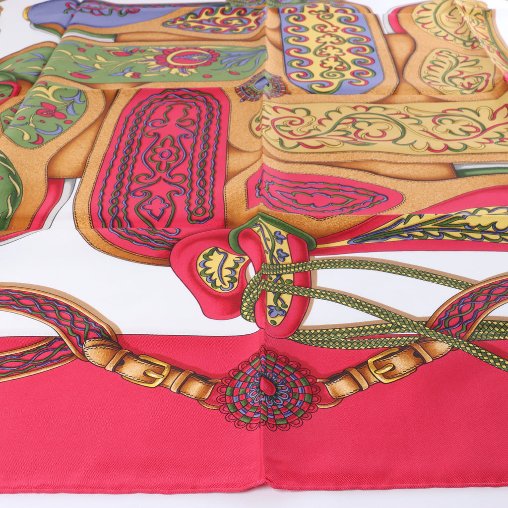 Hermès Carré 90 "Festival des Amazones" Silk handkerchief in Red