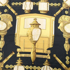 Hermès Carré 90 "Feux de Route" 100% Silk Scarf in Black x Gold