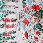 Hermès Carré 90 "Fleurs de Givern" Silk handkerchief in Gray x Red