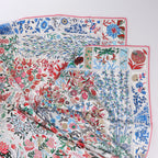 Hermès Carré 90 "Fleurs de Givern" Silk handkerchief in Gray x Red