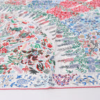 Hermès Carré 90 "Fleurs de Givern" Silk handkerchief in Gray x Red