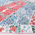 Hermès Carré 90 "Fleurs de Givern" Silk handkerchief in Gray x Red
