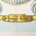 Hermès Carré 90 "Frontaux et Cocardes" Silk handkerchief in Blue