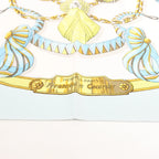 Hermès Carré 90 "Frontaux et Cocardes" Silk handkerchief in Blue