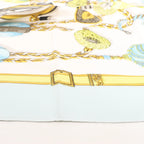 Hermès Carré 90 "Frontaux et Cocardes" Silk handkerchief in Blue