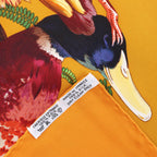 Hermès Carré 90 "GIBIERS" Silk handkerchief in Orange