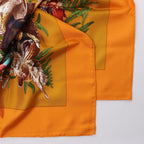 Hermès Carré 90 "GIBIERS" Silk handkerchief in Orange