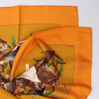 Hermès Carré 90 "GIBIERS" Silk handkerchief in Orange