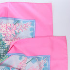 Hermès Carré 90 "GIVERNY" Silk handkerchief in Pink