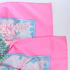 Hermès Carré 90 "GIVERNY" Silk handkerchief in Pink