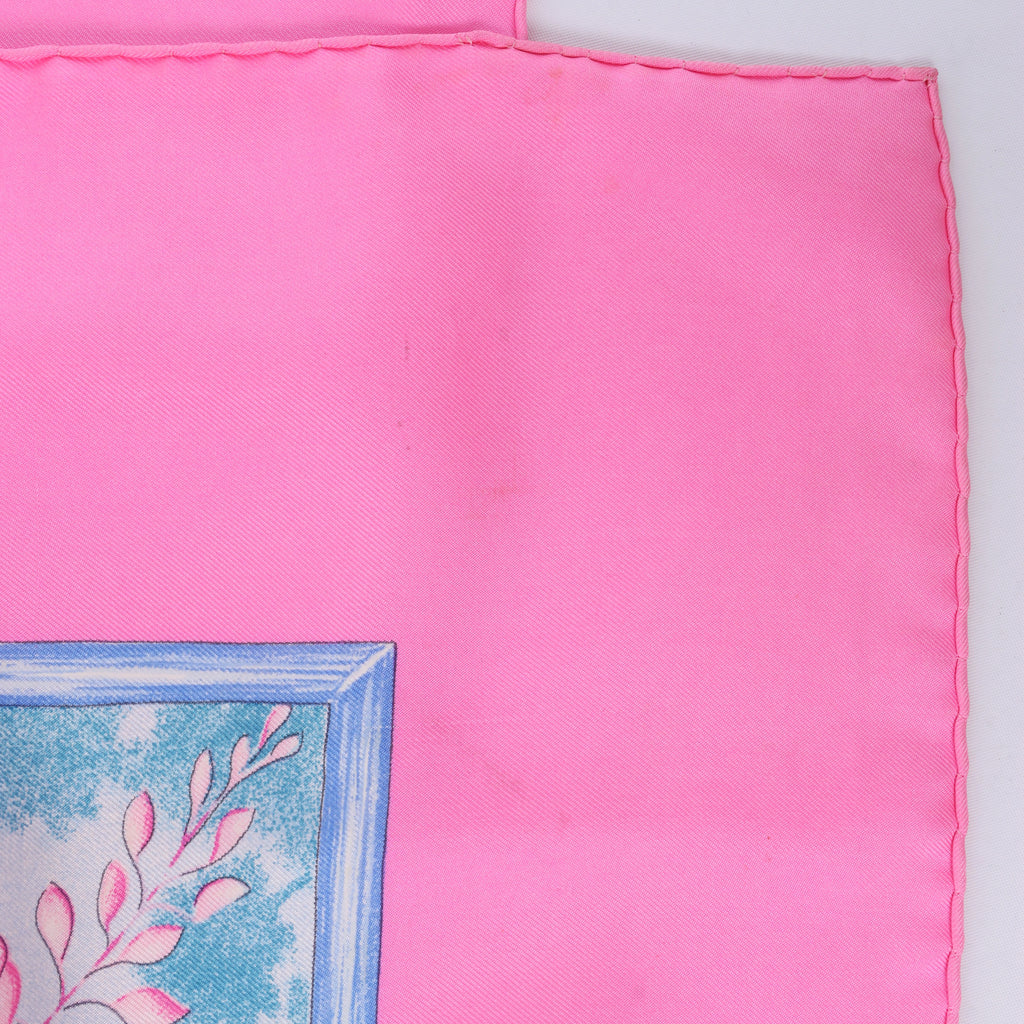 Hermès Carré 90 "GIVERNY" Silk handkerchief in Pink