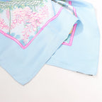 Hermès Carré 90 "GIVERny" Silk handkerchief in Light Blue