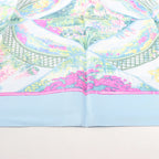 Hermès Carré 90 "GIVERny" Silk handkerchief in Light Blue