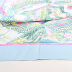 Hermès Carré 90 "GIVERny" Silk handkerchief in Light Blue