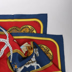 Hermès Carré 90 "GRAND APPARAT" Silk handkerchief in Navy Blue x Red