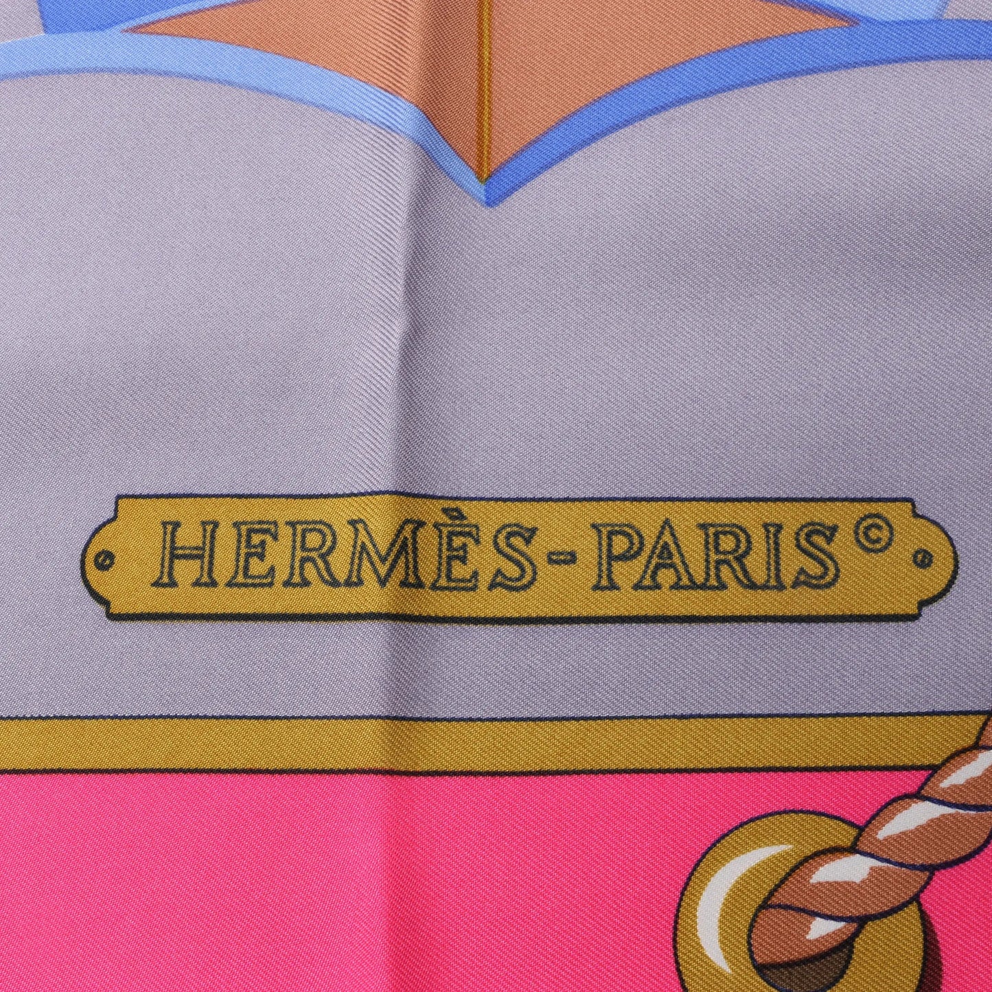 Hermès Carré 90 "GRAND LARGUE" Silk handkerchief in Pink