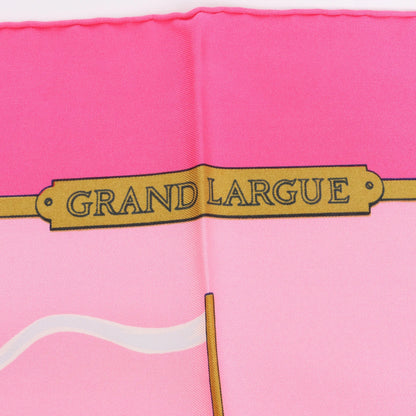 Hermès Carré 90 "GRAND LARGUE" Silk handkerchief in Pink