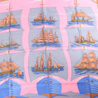 Hermès Carré 90 "GRAND LARGUE" Silk handkerchief in Pink