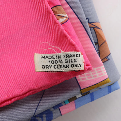 Hermès Carré 90 "GRAND LARGUE" Silk handkerchief in Pink