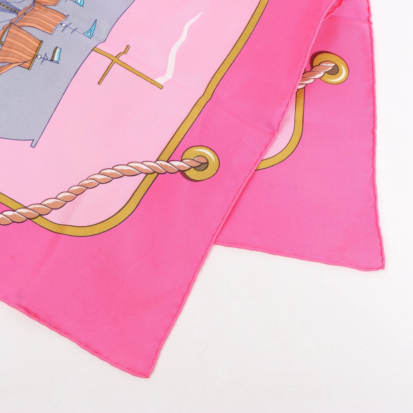Hermès Carré 90 "GRAND LARGUE" Silk handkerchief in Pink