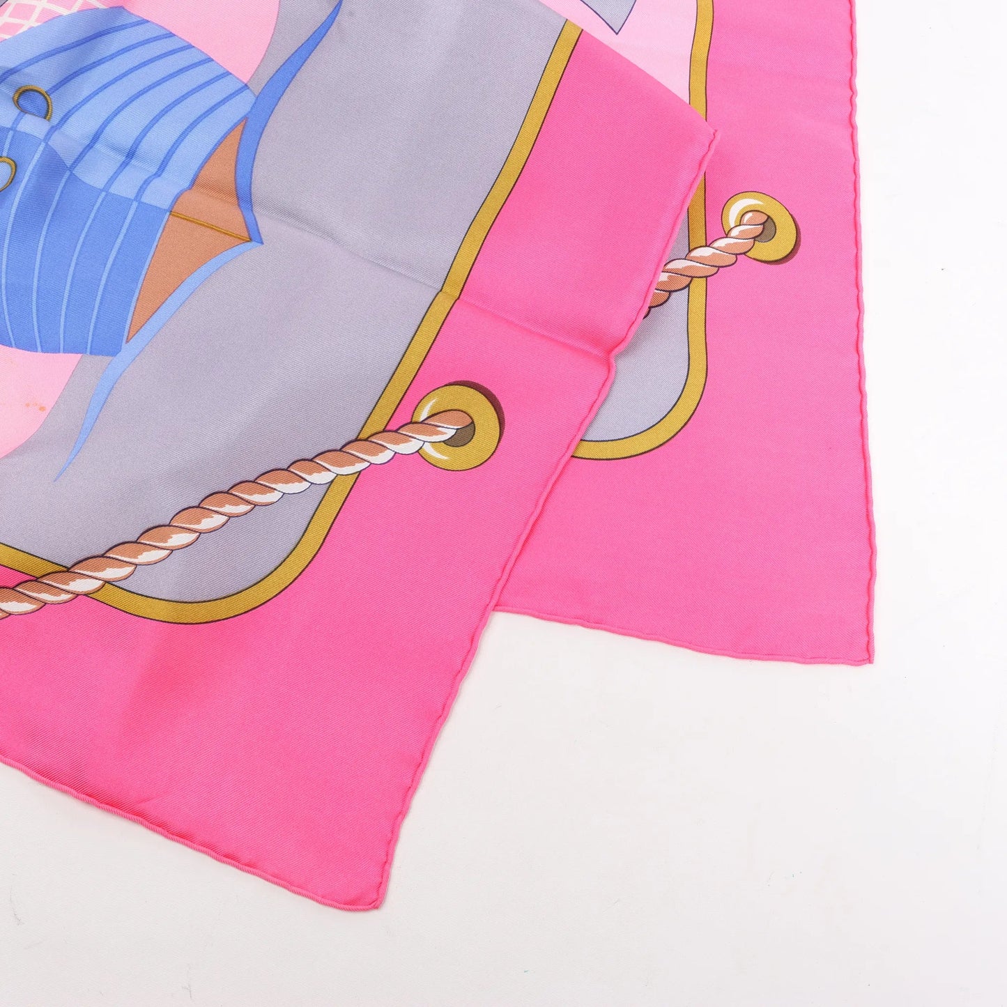 Hermès Carré 90 "GRAND LARGUE" Silk handkerchief in Pink