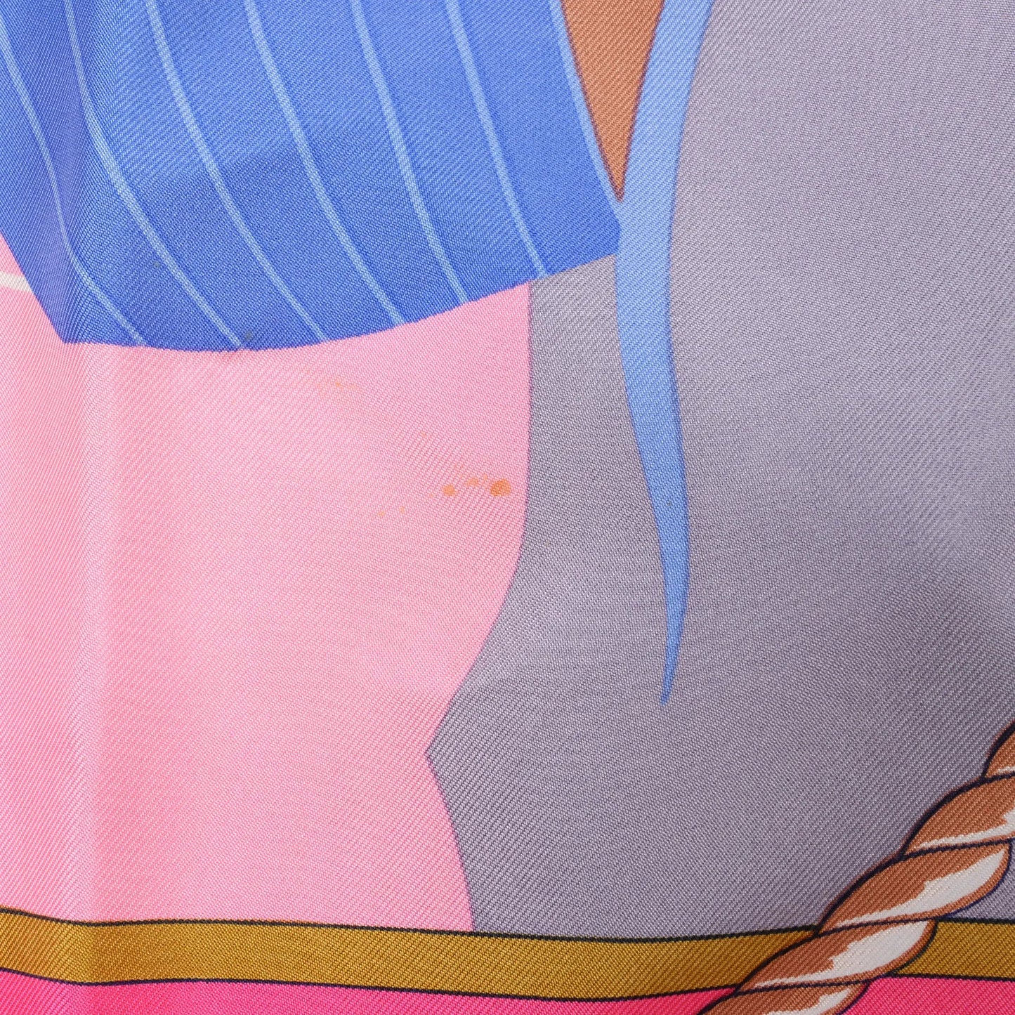 Hermès Carré 90 "GRAND LARGUE" Silk handkerchief in Pink