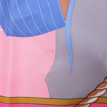 Hermès Carré 90 "GRAND LARGUE" Silk handkerchief in Pink