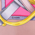 Hermès Carré 90 "GRAND MANEGE" Silk handkerchief in Pink x Green