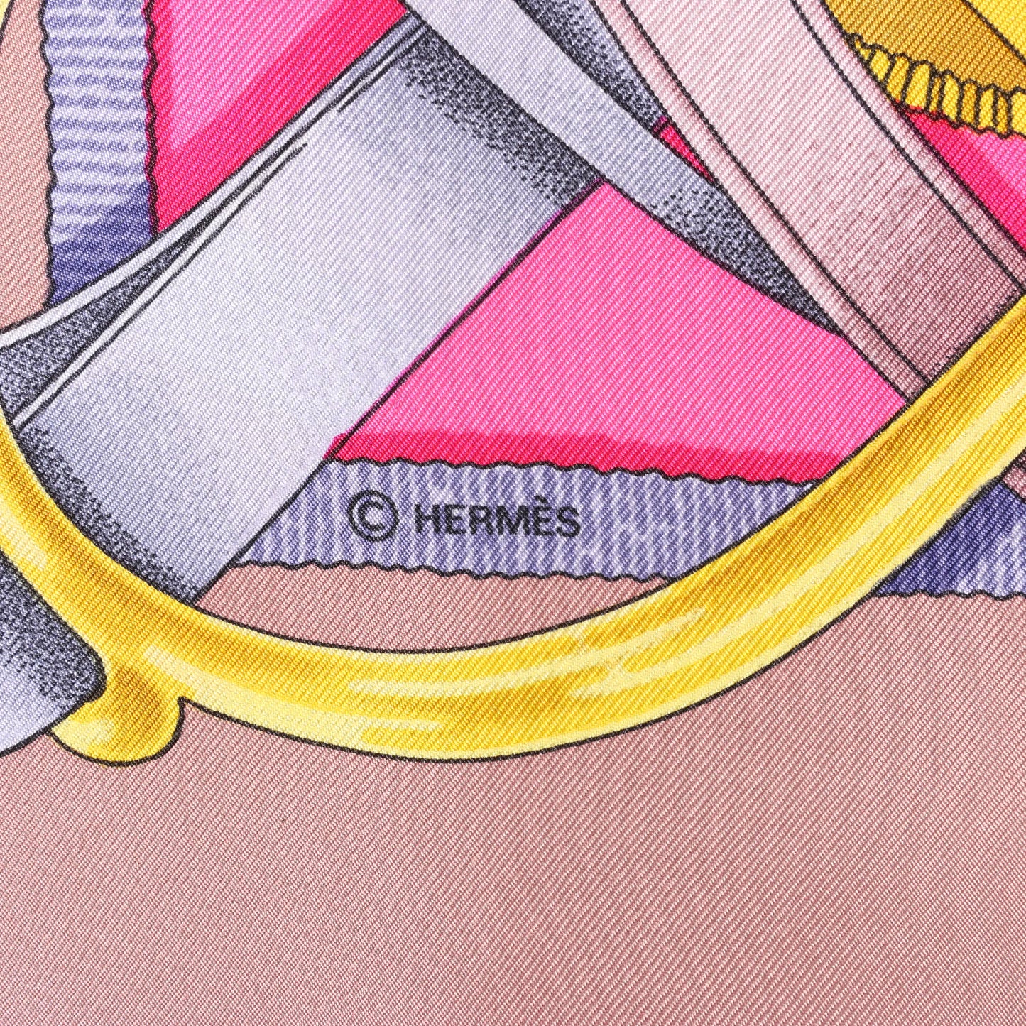 Hermès Carré 90 "GRAND MANEGE" Silk handkerchief in Pink x Green