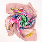 Hermès Carré 90 "GRAND MANEGE" Silk handkerchief in Pink x Green