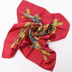 Hermès Carré 90 "GRAND UNIFORME" 100% Silk Scarf in Burgundy