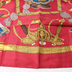 Hermès Carré 90 "GRAND UNIFORME" 100% Silk Scarf in Burgundy